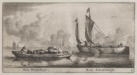 KG 08727
<br/>
Een Vlotschuyt, een Schietschuyt, 4
<br/>
<em>Nooms, Reinier (1623/4-1664)</em>